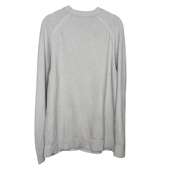 Lululemon Sweater Mens Large Gray Crewneck Coolmax Cotton Blend Textured Knit - Picture 2 of 7